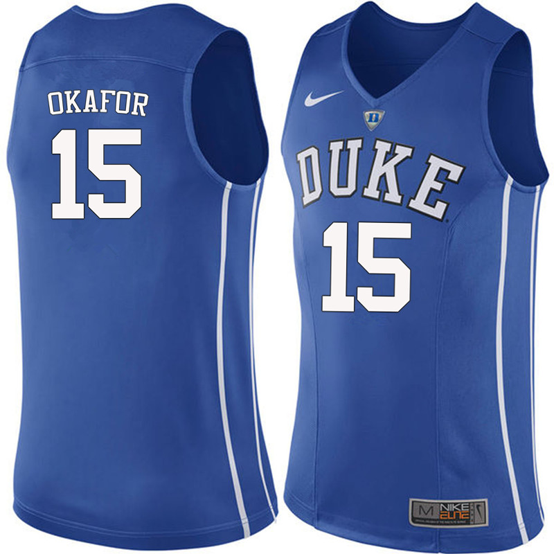 Men #15 Jahlil Okafor Duke Blue Devils College Basketball Jerseys-Blue - Click Image to Close